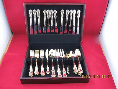 49 Brylane Home Kitchen Goldplated Stainless Flatware! 12 Sets +svg Pcs In Chest • $9.99