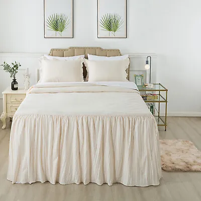 $34.99 • Buy Pinch Pleat Ruffle Skirt Bedspread With Free Rug