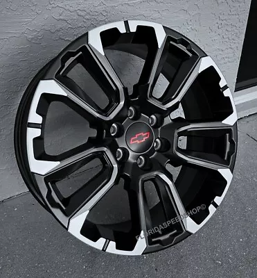 $1379 • Buy Chevy Silverado  Z71 Style Wheels Machined Face/black 22x9 Fits: 1999-2023