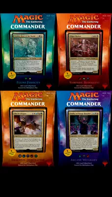 2017 Magic The Gathering MTG Commander Set Of 4 Factory Sealed Decks - ENGLISH • $950