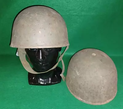 A Pair Of Post WW2 British Military Army RAC/Steel Tank Crew Helmets • £34