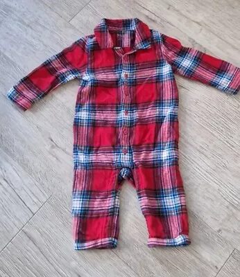 M&S Baby Tartan Baby Suit/Gro 9-12 Months • £4.82