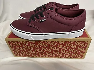 UK 9.5 - Men’s Vans Atwood Sneakers Trainers In Oxblood/White • £44.99