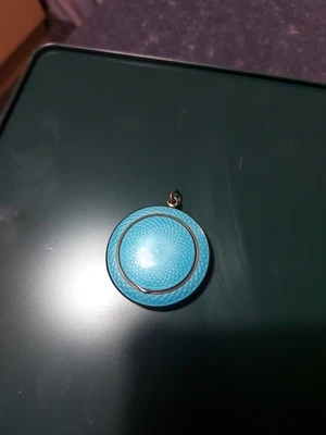 £200 • Buy Solid Silver Guilloche Enamel Compact-Blue- 1920s. Made By RB &co