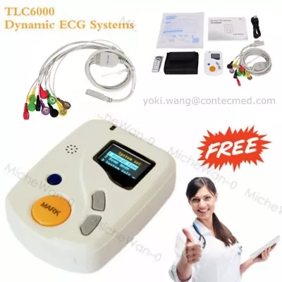 CE Portable 12 Lead 24 Hour Dynamic Holter ECG Recorder System With Pc Software • £445