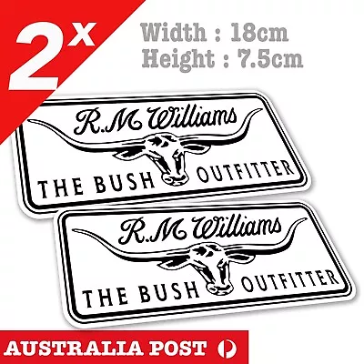 R.M Williams - The Bush Outfitter Logo Decal Black Stickers • $7.50
