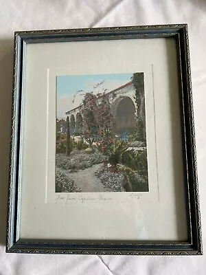 Charles Sawyer: Hand-Tinted Photo: San Juan Capistrano Mission • $88