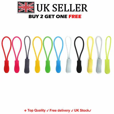 £2.69 • Buy Set Of 5 / 10 Zip Pull Zipper Puller Cord Slider Fastener Jacket Bag Backpack