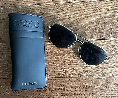 Vintage SAAB Automotive Sunglasses Case + Unbranded Aviator Sunglasses • $80.52