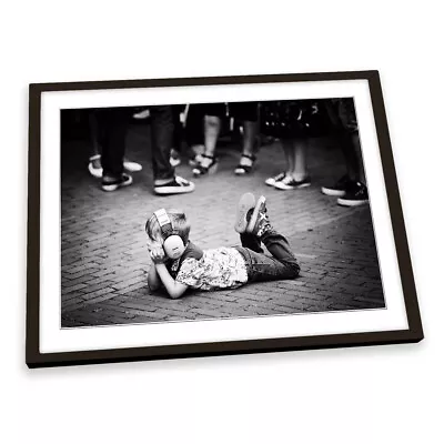 Rock 'n Roll Headphones Music FRAMED ART PRINT Picture Artwork • $28.58