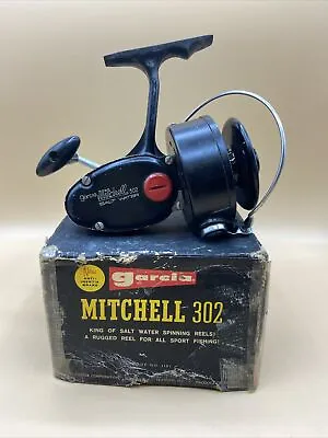 Early Vintage Garcia Mitchell 302 Saltwater Spinning Reel-France W/Original Box • $65