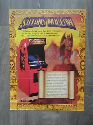 Satan's Hollow Video Arcade Machine Flyer Original Midway Brochure • $25