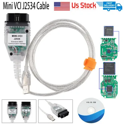 Mini VCI J2534 TIS Fault Diagnosis V18.00.008 OBD2 For Vehicle Inspection Cable • $26.99