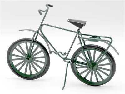 Bicycle Green Metal Garden Shop Accessory Dolls House Miniature 1:12th Scale (W) • £7.49