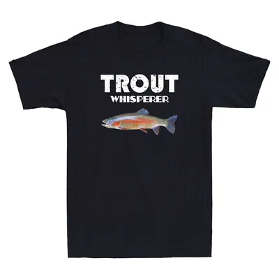 Trout Fishing Shirt Steelhead Rainbow Trout Whisperer Gift Vintage Men's T-Shirt • $16.99