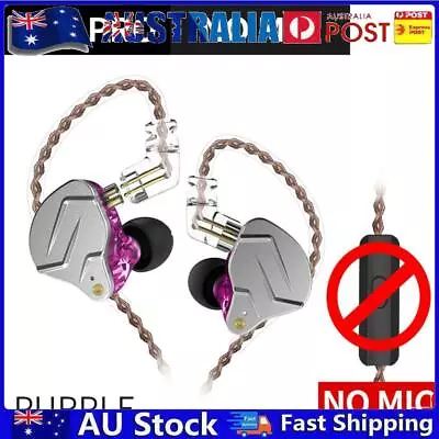 ZSN Pro HIFI Bass Earbuds In Ear Monitor Headphones (Purple Without Mic) AU • $30.19