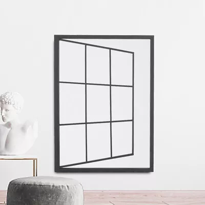 Window Mirror Wall Mounted Metal Frame Open Window Design Decorative Mirror • £64.95