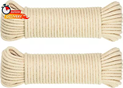 100Ft Natural Cotton 3/16 Inch Rope General-Purpose Utility Cord Clothesline R • $10.73
