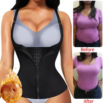 Women Waist Trainer Sauna Sweat Vest Tummy Control Girdle Slimming Body Shaper . • $30.79