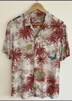 Allsaints “Kanaloa” Short Sleeve Floral Hawaiian Shirt Palm Tree Print Small • £10