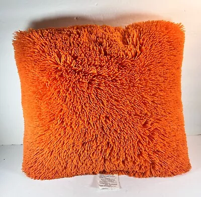 Brentwood Originals 100% Polyester Square Shag  Throw Pillow Jaffa Orange • $12.15