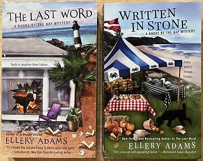 Lot Of 2 Ellery Adams: Last Word ~ Written In Stone (Books By Bay Mystery) PB • $12.99
