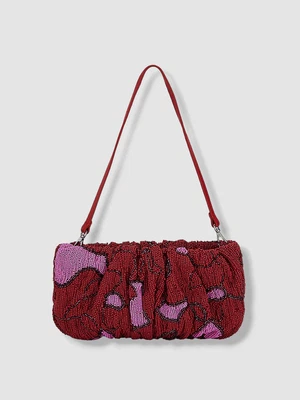 $78.48 • Buy $195 Staud Women's Red Beaded Bean Convertible Shoulder Clutch Purse Bag