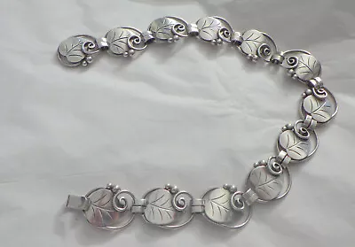 Denmark Alphonse La Paglia  Sterling Necklace #113 Leaf Design 15.5   Wt. 67.8 • $699