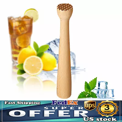 10 In Wooden Muddler Cocktail Making Bartender Bartending Mix Stick Masher Mixer • $4.90