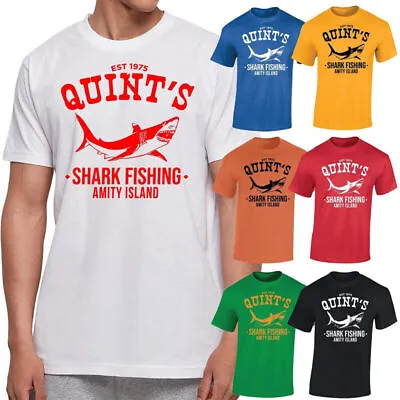 £6.99 • Buy Quint?s Shark Fishing Inspired Jaws Inspired Mens T-Shirt Movie Fisherman Gift