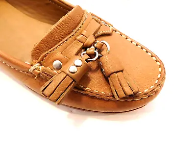 Vaneli Ladies Camel Leather Tassel Loafers Size 6.5 M • $13.99
