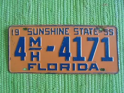 1955 Florida Mobile Home License Plate FL 55 Tag Pinellas County 4MH-4171 • $79.95