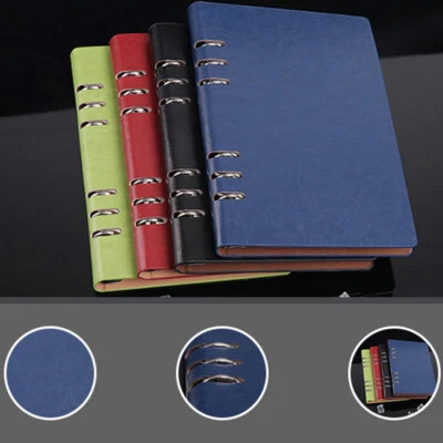 £18.49 • Buy A5 Classic Refillable Notebook Loose Pocket Leather 6 Holes Ring Binder 11 Color