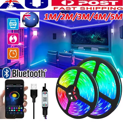LED Strip Lights Non-Waterproof RGB USB Bluetooth Music Remote Control Lamp Home • $13.29