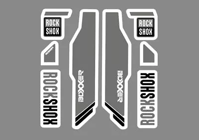 Rock Shox Boxxer Mountain Bike Cycling Decal Kit Sticker Adhesive Gray 8 Pcs • $19.99