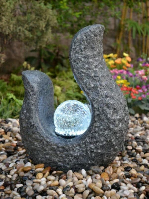 £349 • Buy Outdoor Water Feature Granite Mexico LED Lights Rotating Glass Ball Water Tank