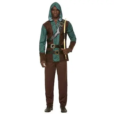 Mens Deluxe Forest Archer Fancy Dress Costume Traditional Fairy Tale Dress Up • £18.07