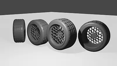 1/24 Wheels Tires & Brake Discs For Diorama Or Diecast UNPAINTED • £8