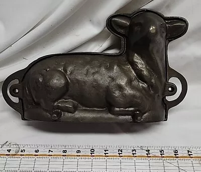 Cast Iron Lamb Sheep Cake Candy  Mold Unbranded Baking 2 Pieces Vintage Antique • $45
