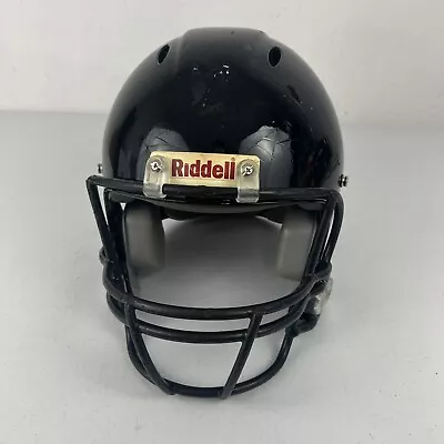 Riddell Youth Football Helmet Size M  Black On Black Recertified 2017 USA • $67.46