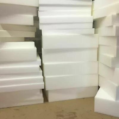 £10.49 • Buy White Upholstery Foam Cut To Any Size High Density Sofa Cushion Chair Seat Pad