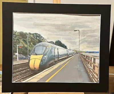 Watercolour Painting By Mark Leary Intercity Express Train Leaving Dawlish • £25