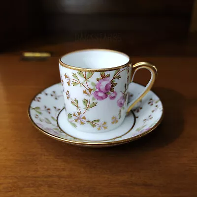 Vintage Limoges France Demitasse Floral Print Teacup And Saucer • $25