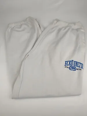 Men's 2XL Vintage Y2K Ecko Unltd Skate Sweatpants White Baggy • $30.97