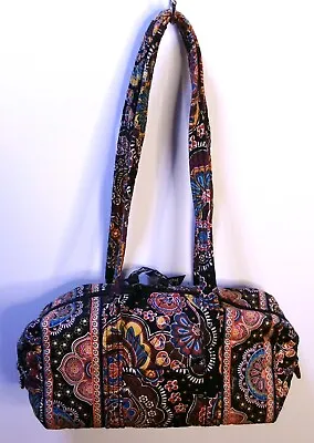 Vera Bradley Kensington Barrel Shoulder Handbag Purse Paisley Brown Quilted • $24