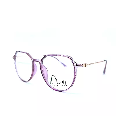 IChill Eyeglasses C7016 Col.80 Pink Gold Round Full Rim Frames 52[]19 140 Mm • $39.98