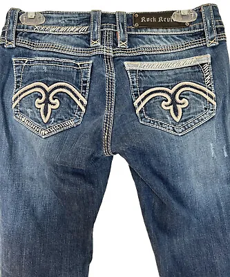 $50 • Buy Rock Revival Alanis Boot Cut Denim Jeans Women 28W X 33L EUC