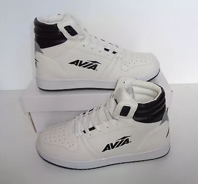 AVIA Mens White Black Trainers Mid Top Retro Casual Shoes New UK Sizes 6-10 • £21.48