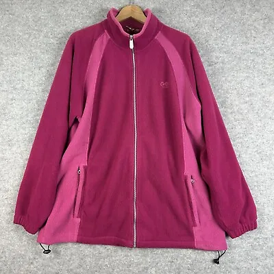Cotton Traders Full Zip Fleece Womens Size 2XL XXL Pink Thick Warm Jacket • £8.95
