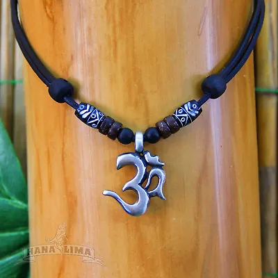 Surfer Necklace Om Shiva Leather Surferhalskette Men Women • $26.44